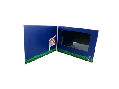 Custom soft cover LCD Screen Digital Video Brochure Greeting Card