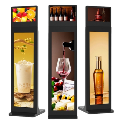 13.3" + 37" Totem Dual Screen LCD Digital Signage Touch Kiosk Vertical Video Display Advertising Player Android Floor Standing